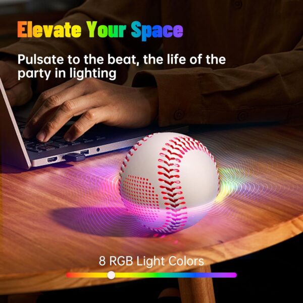 Sports Gifts for Baseball Fans, Boys 8-12, Teens & Adults, Unique Accessories, Light Up & Glow-in-The-Dark Baseball with Bluetooth Speaker - Image 4