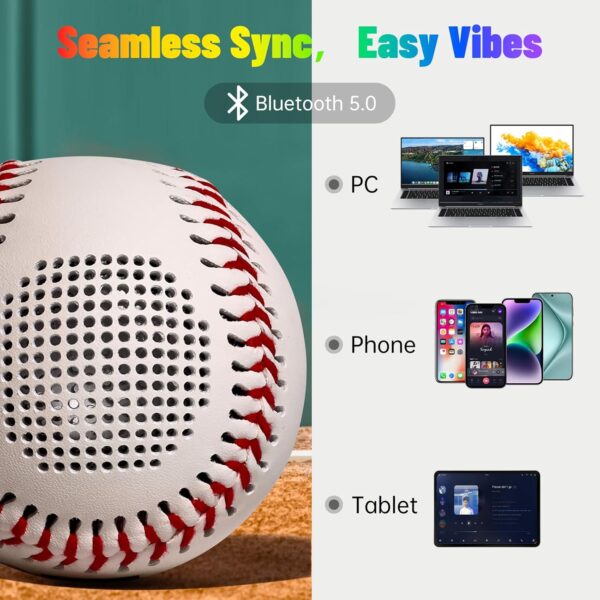 Sports Gifts for Baseball Fans, Boys 8-12, Teens & Adults, Unique Accessories, Light Up & Glow-in-The-Dark Baseball with Bluetooth Speaker - Image 5