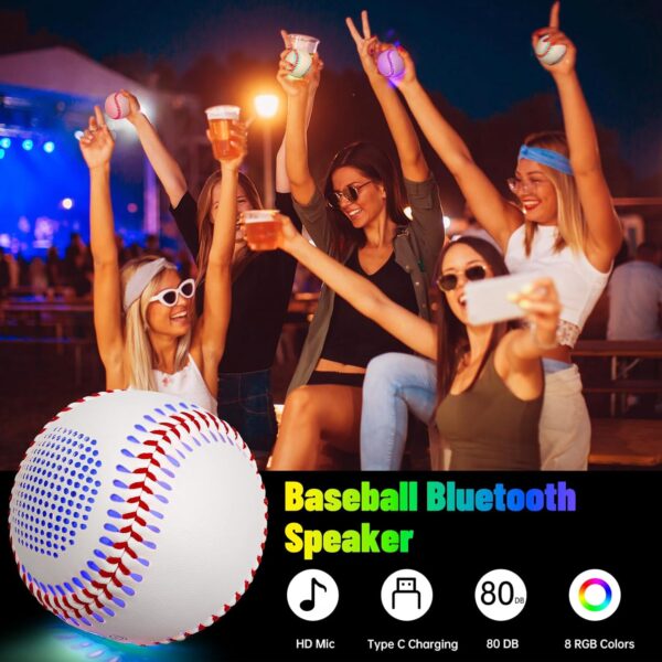 Sports Gifts for Baseball Fans, Boys 8-12, Teens & Adults, Unique Accessories, Light Up & Glow-in-The-Dark Baseball with Bluetooth Speaker - Image 6