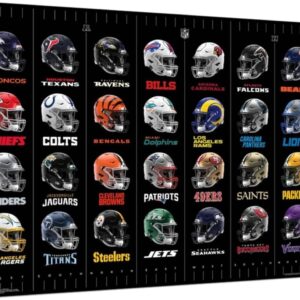 NFL League - Helmets 24 Canvas Wall Poster, 14.72" x 22.37", Stretched Canvas