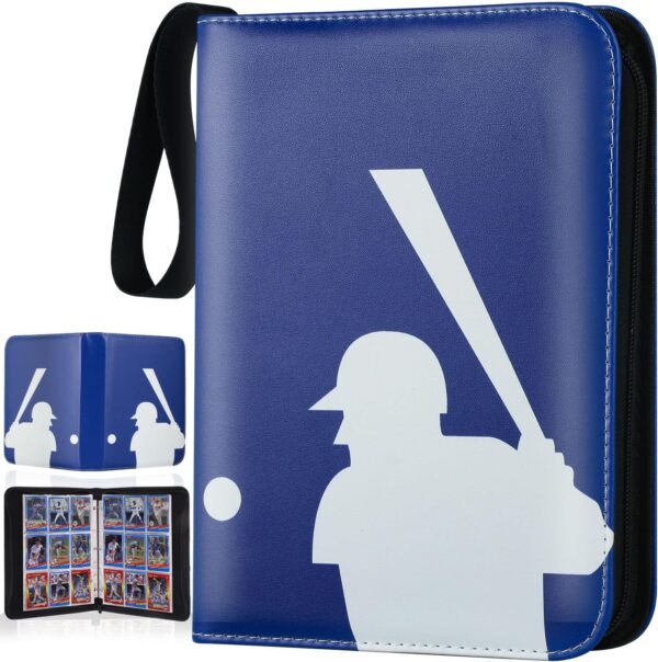 Trading Card Binder with Sleeves, Sports Card Binder Collectible Trading Card Albums with 50 Removable Sleeves