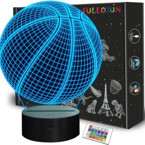 Basketball Gifts 3D Illusion Lamp with Remote Control 16 Colors Changing Sport Fan Room Decoration Boy Kids Room Idea
