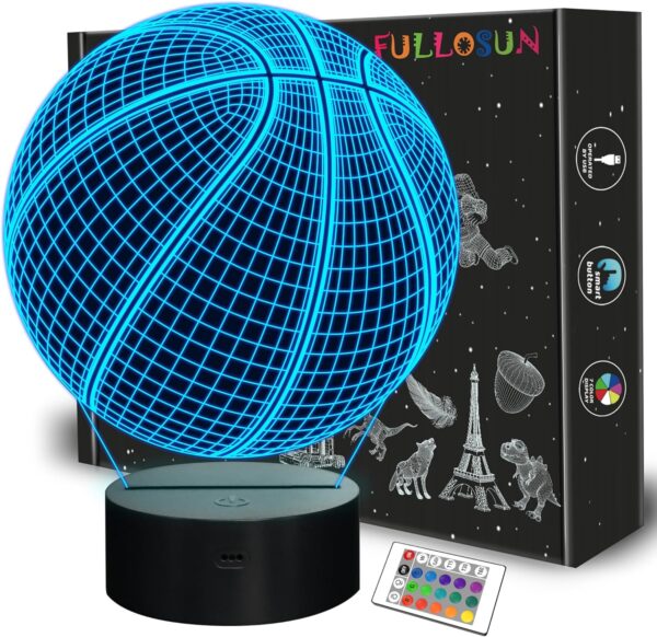 Basketball Gifts 3D Illusion Lamp with Remote Control 16 Colors Changing Sport Fan Room Decoration Boy Kids Room Idea