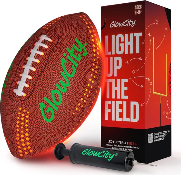 Glow in The Dark Football - Light Up LED Ball - Perfect for Evening Play, Camping, and Beach Fun!