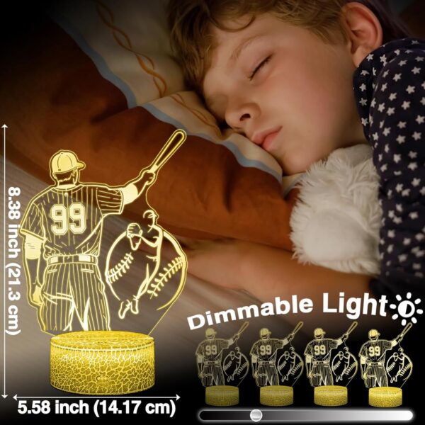 Baseball Gifts, 16 Colors Baseball Night Light - Remote Control, Timer Tpye-C Dimmable Lamp, LED 3D Light Illusion, Glow Room Decor - Image 4