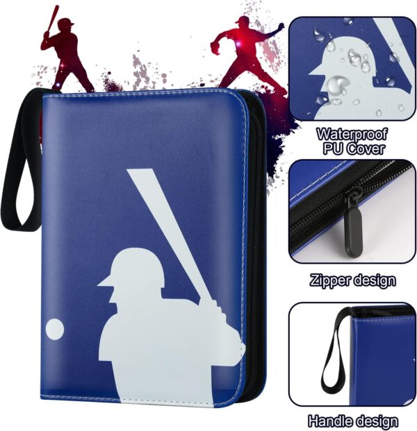 Trading Card Binder with Sleeves, Sports Card Binder Collectible Trading Card Albums with 50 Removable Sleeves - Image 3