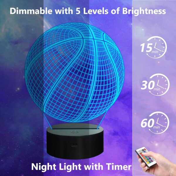 Basketball Gifts 3D Illusion Lamp with Remote Control 16 Colors Changing Sport Fan Room Decoration Boy Kids Room Idea - Image 4