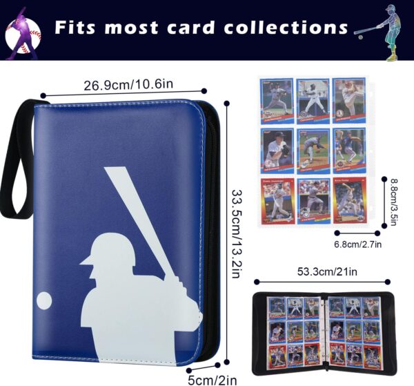Trading Card Binder with Sleeves, Sports Card Binder Collectible Trading Card Albums with 50 Removable Sleeves - Image 5